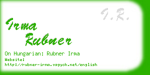 irma rubner business card